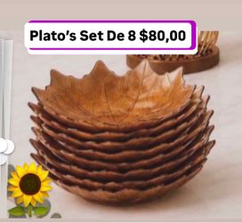 Nuevos Plato’s Set de 8 $80.00 Línea Wildflowers  Princess House Ventas Finales