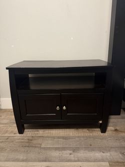 Black Nightstand With Storage 