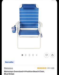 Mainstays Oversized 4-Position Beach Chair,