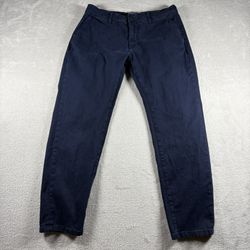 Ash & Erie Flat Front Stretch Men’s 32x28 Navy Blue Casual Chino Pants #351