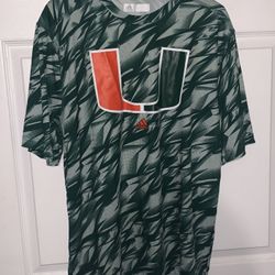 Adidas Men Climalite Miami Hurricanes Sideline Shock Energy T-Shirt Sz XL