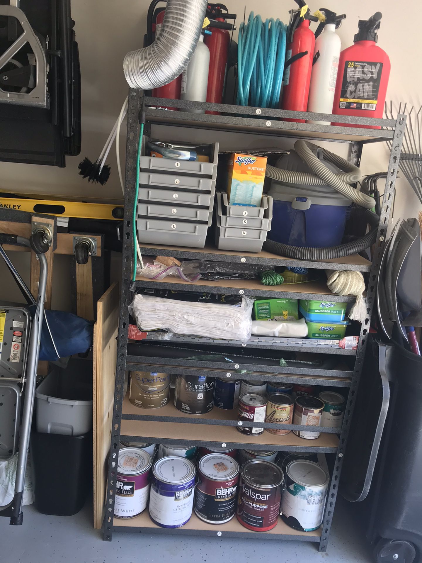 Shelf Bin Organizer with Grey Bins with shelves adjust in 1” Increments