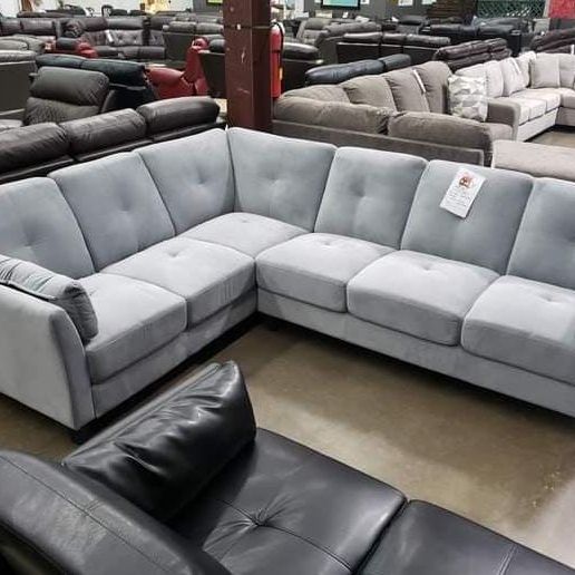 Sectionals Sofas Flannelette Warm Gray 
