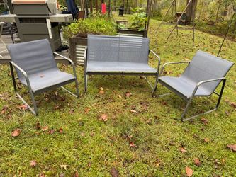 3-Piece Metal Frame Mesh Seat Patio Set