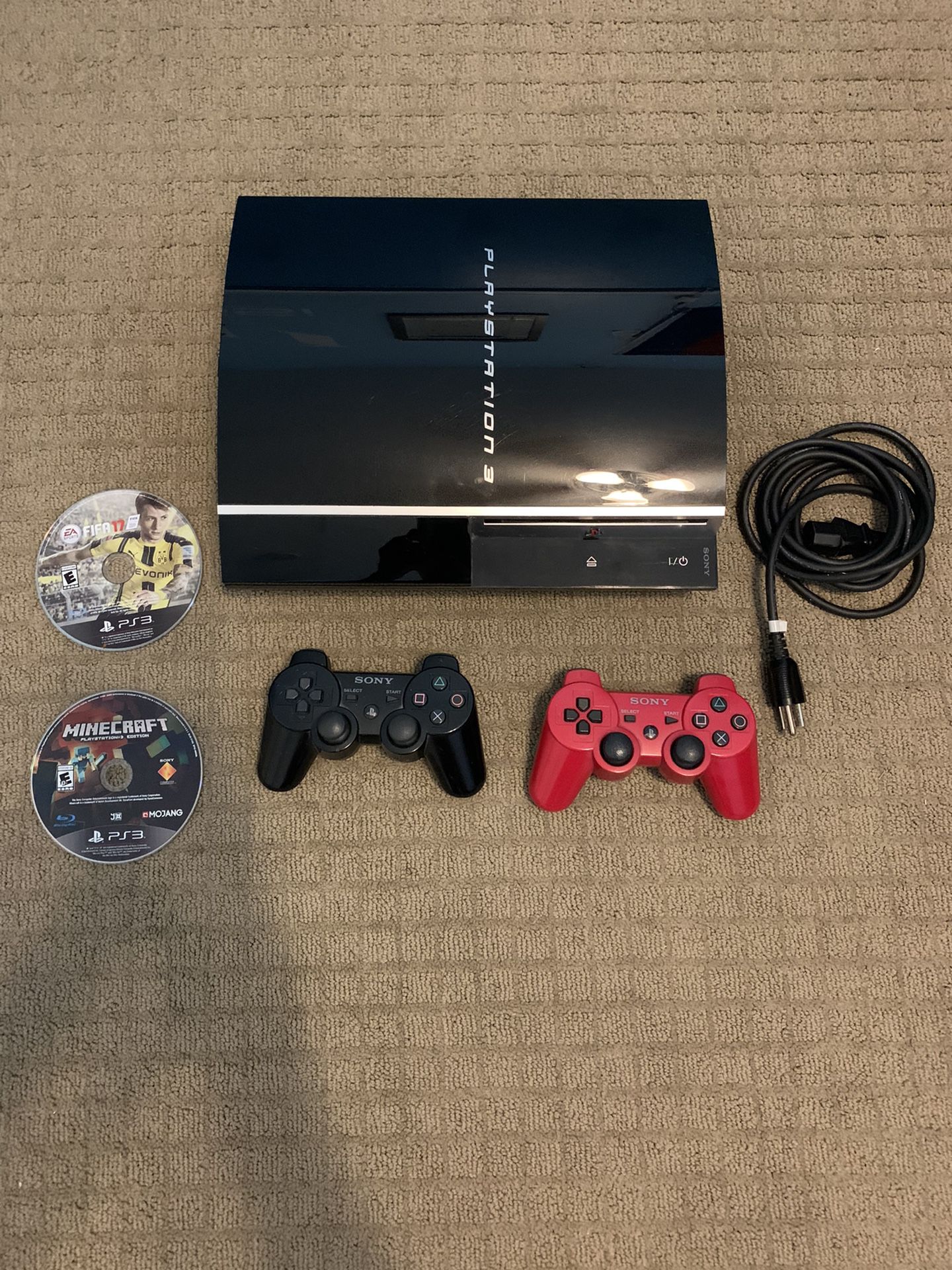  PS3 With 2 Controllers And 2 Games All Working 