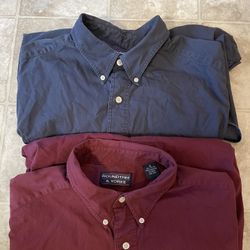 Roundtree&yorke Men’s XL Casual Button Down Shirts—$10 Each Or $15/both