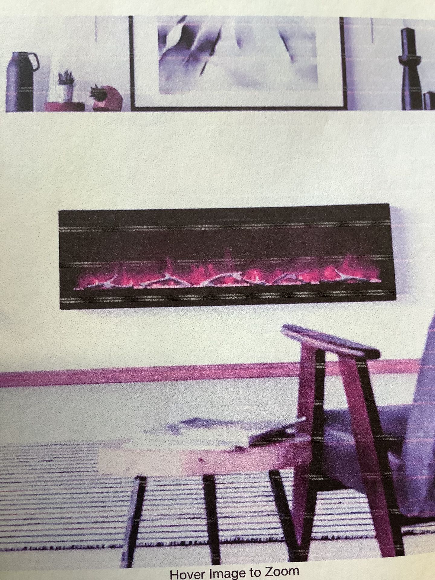 60 in. Wall Mount Electric Fire Place