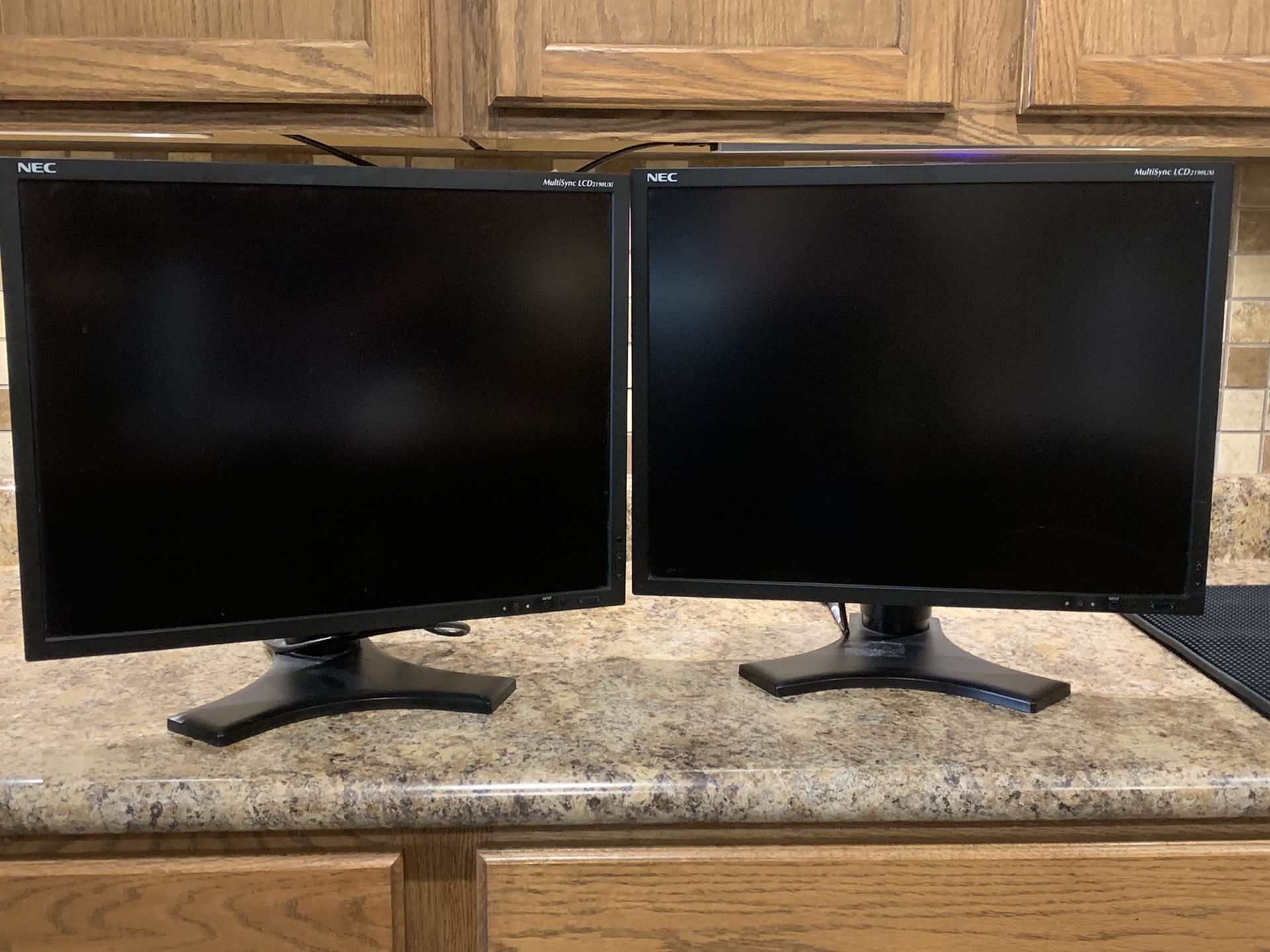 2 NEC Multisync LCD2190Uxi (Model L215GV) Monitors w/Quick-Release Stands