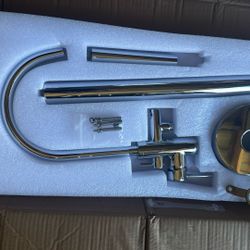 A KADY 1-Handle Freestanding Floor Mount Tub  Faucet Bathtub Filler With Hand Shower in Brush Nickel 