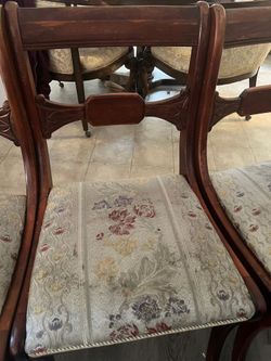 Free chair chairs wood silk vintage floral motif