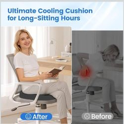 New Donut Pillow for Tailbone Pain, Hemorrhoids - Cooling Gel Memory Foam Chair Seat Cushion for Office, Home & Wheelchair