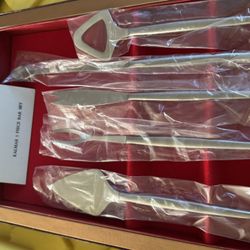 Vintage 60s Kolmar Designs 5 Piece Bar Set Mid Century Italy Stainless