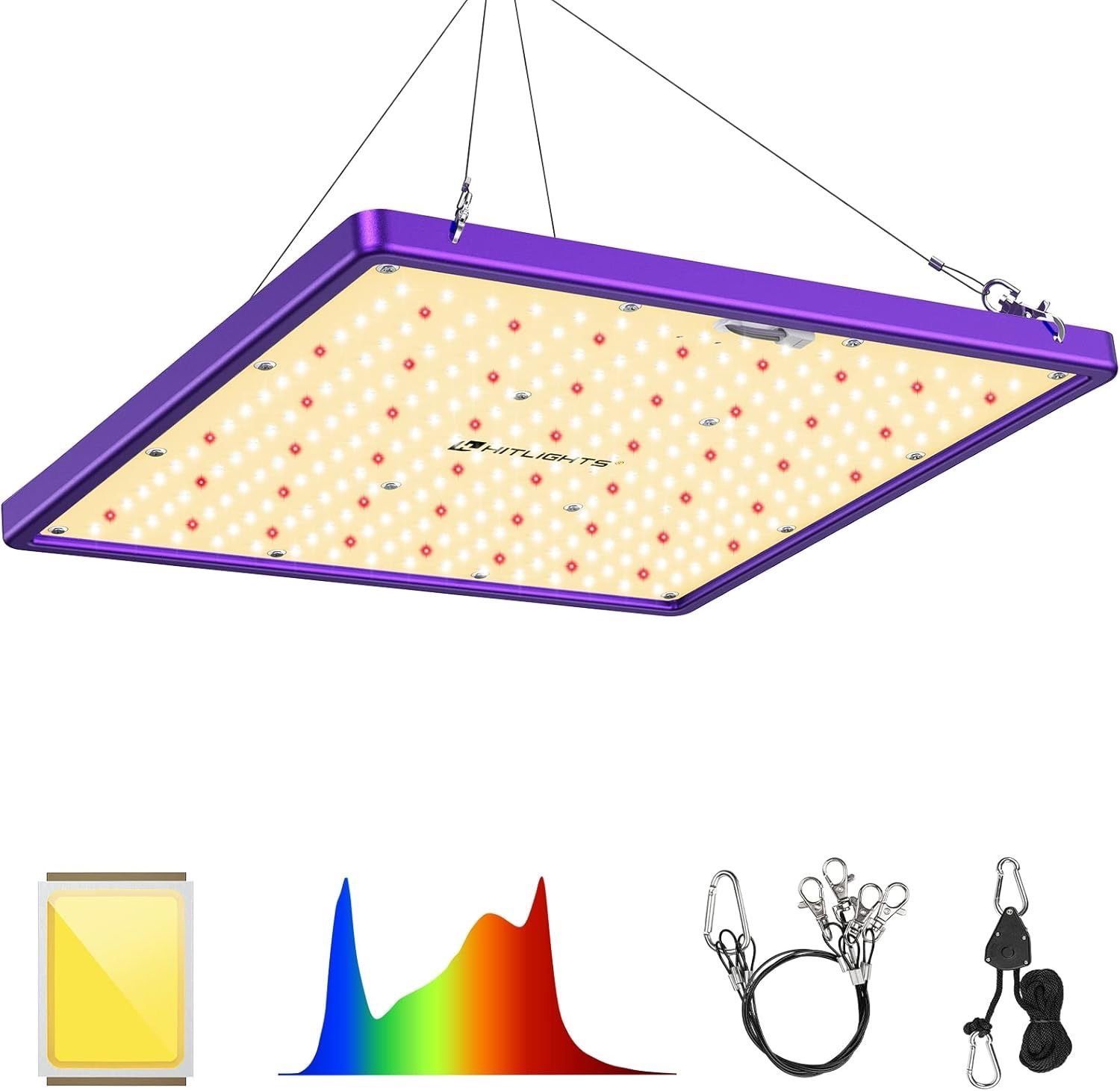 HitLight LED Grow light with 288 US Patented LEDs, 2x2ft Coverage Dimmable Full Spectrum Plant Grow Lights for Indoor Plants Seeding Veg Flower Greenh