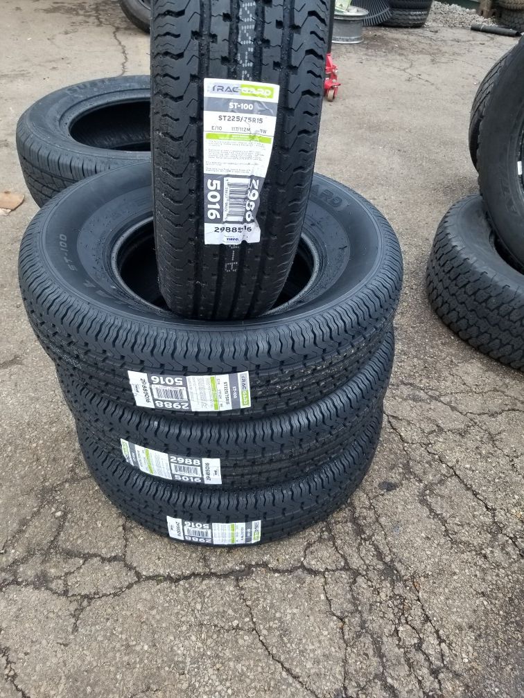 New trailer tires ST225/75/15 $90 each installed included