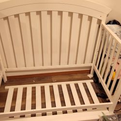 White Wooden Baby Crib