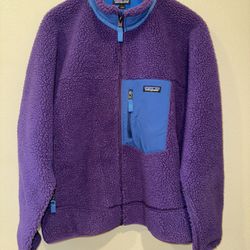 Patagonia Retro X Deep Pile Fleece Jacket Purple Blue Men’s Sz Size Large L