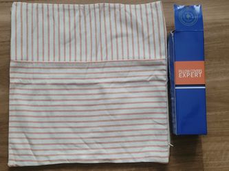 CARRIE HOME Burndt Orange FALL Striped PILLOW COVERS(2) 18" X 18"