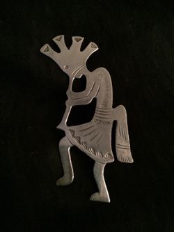 Vintage..Silver Kokopelli pin..Silver sterling 925..Earrings