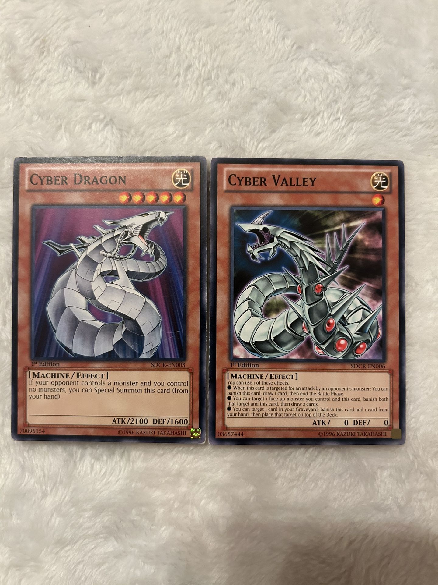 Cyber Valley & Cyber Dragon Yu-Gi-Oh! Both Are 1st Edition LP+/NM