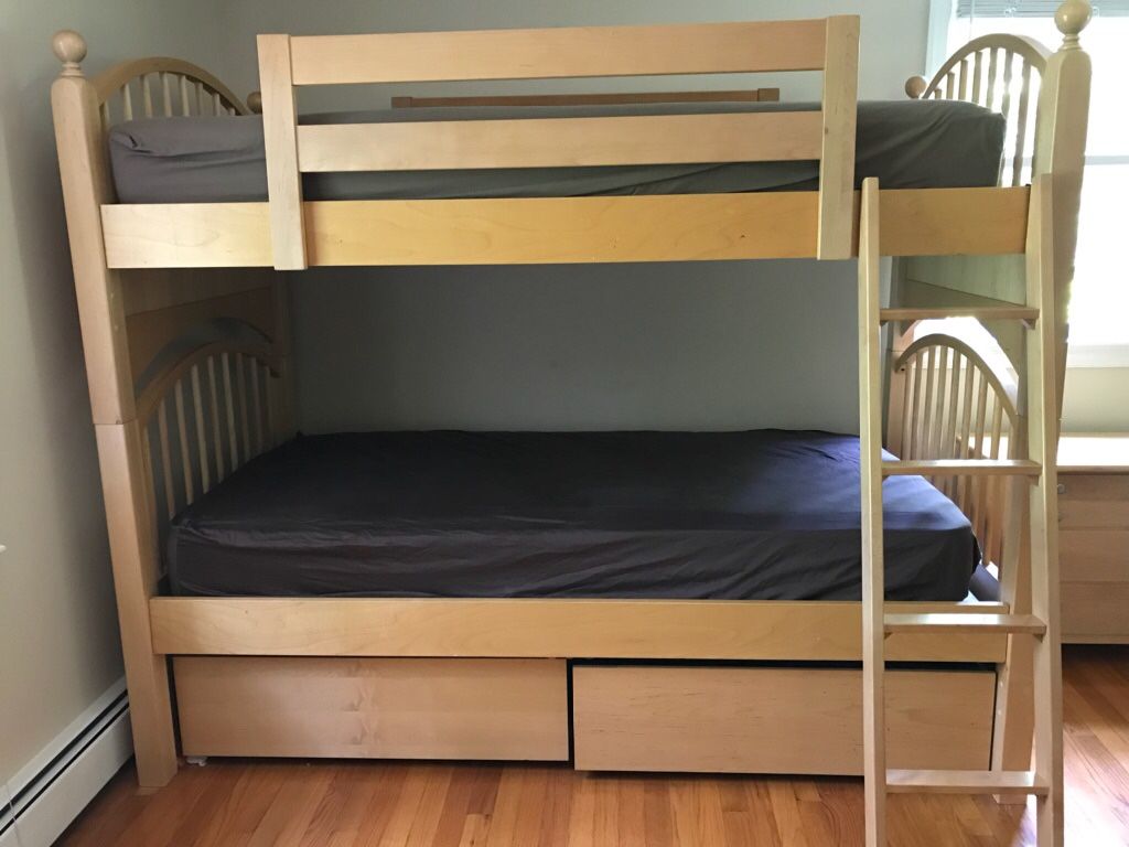 Stanley Furniture Maple bunk beds, desk, hutch, dresser, nightstand and