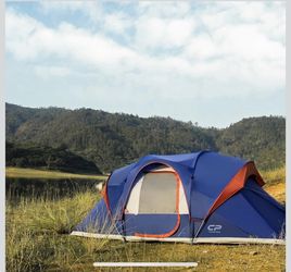 9 Person Cabin Tent, 2 Room Water Resistant Waterproof Tent with Top Rainfly, 3 Large Mesh Windows, Double Layer, Easy Set Up, Portable with Carry Bag
