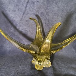 Vintage handblown Chalet Canadian art glass Centerpiece