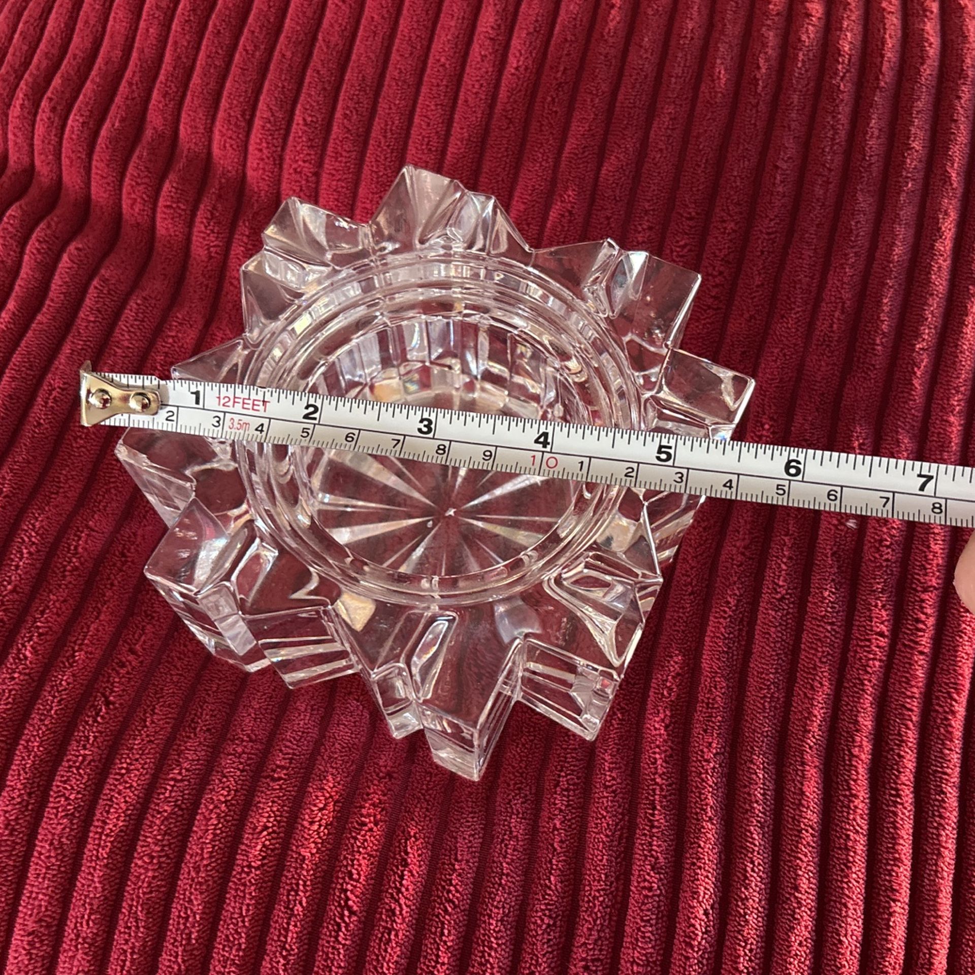 Cut glass candle holder