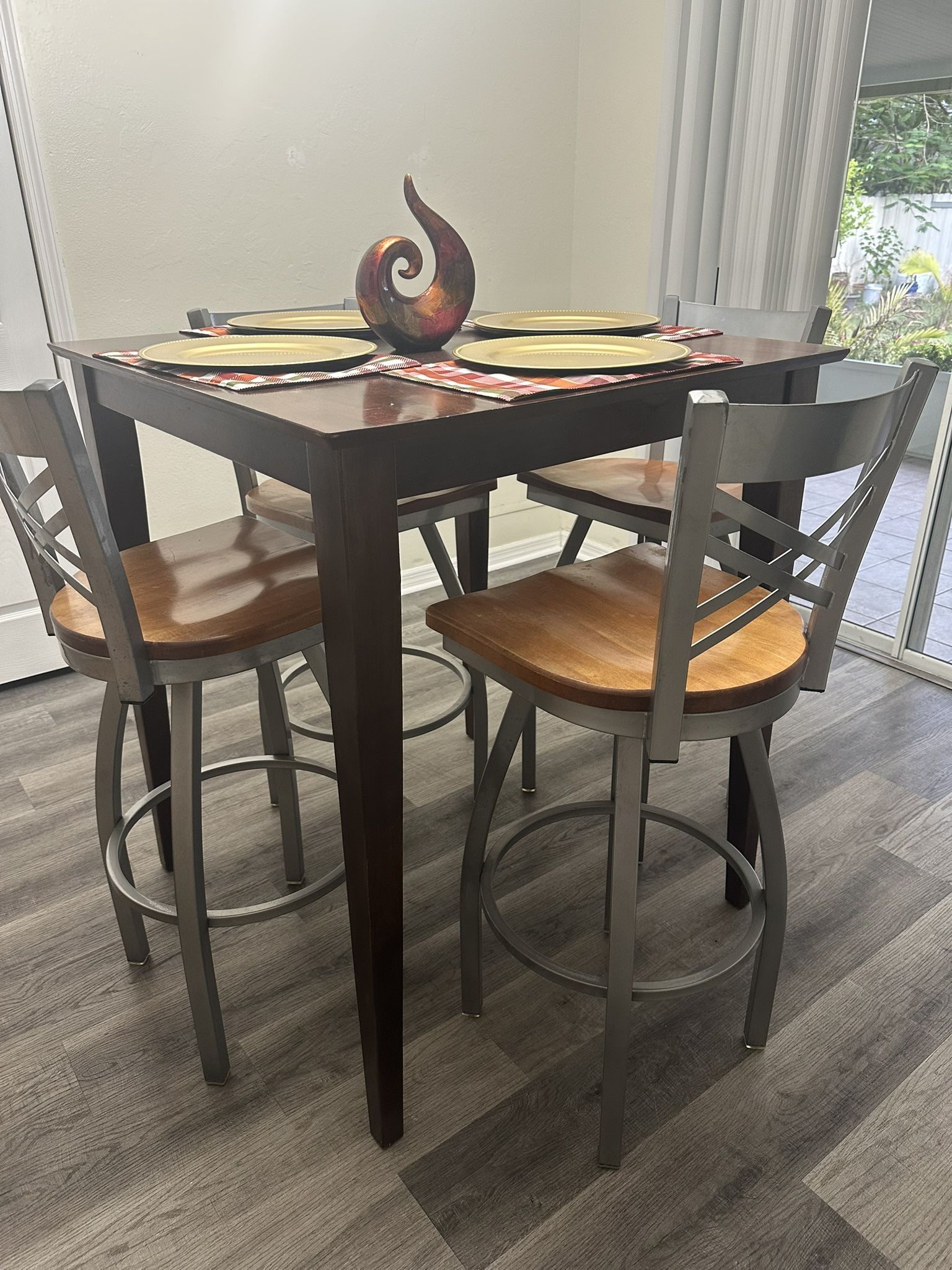 High Table with Four Chairs