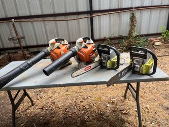 2 Blowers & 2 Chainsaws