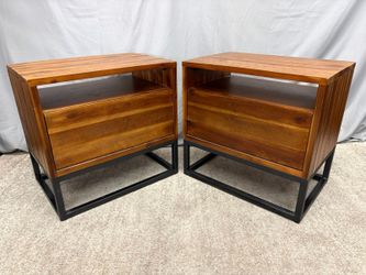 WEST ELM Logan Industrial Single Drawer Nightstand (Set of 2)