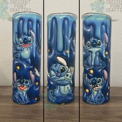 Stitch Blue Inflated Design 20oz Stainless Steel Tumbler Coffee Cup