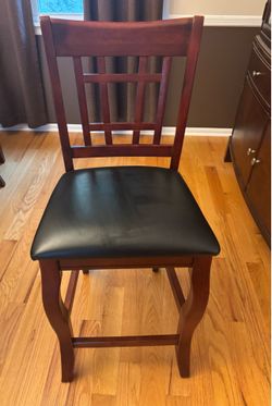 Solid Wood Counter Height Bar Stool with Padded Seat