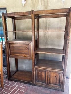 Rustic Wood Shelving Unit Set