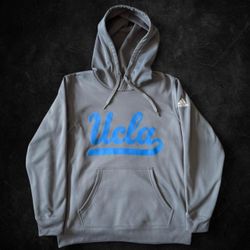 UCLA and ADIDAS Gray Script Hoodie ( Large )
