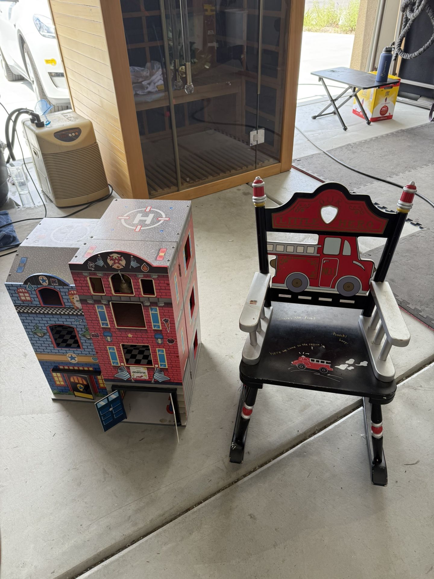 Firefighter Kids Rocking Chair And First Responder Play House