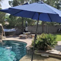 🩵☀️ 10FT Patio Market Umbrella – Light Blue – $45 FIRM ☀️🩵 NO BASE S. Durango & 215 near IKEA (Las Vegas)  Enjoy cool shade all summer w