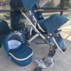 Uppa Vista V2 Double Stroller With Bassinette 