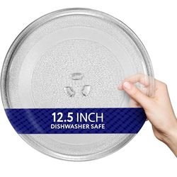 IMPRESA Replacement Microwave Glass Plate - Clear 12.5 Inch Microwave Plate Replacement - Compatible with General Electric & Samsung Models