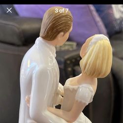 Vintage Lenox 8” Bride And Groom Just Married Topper And Keepsake 
