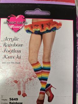 Music Legs Rainbow Footless Knee High Socks