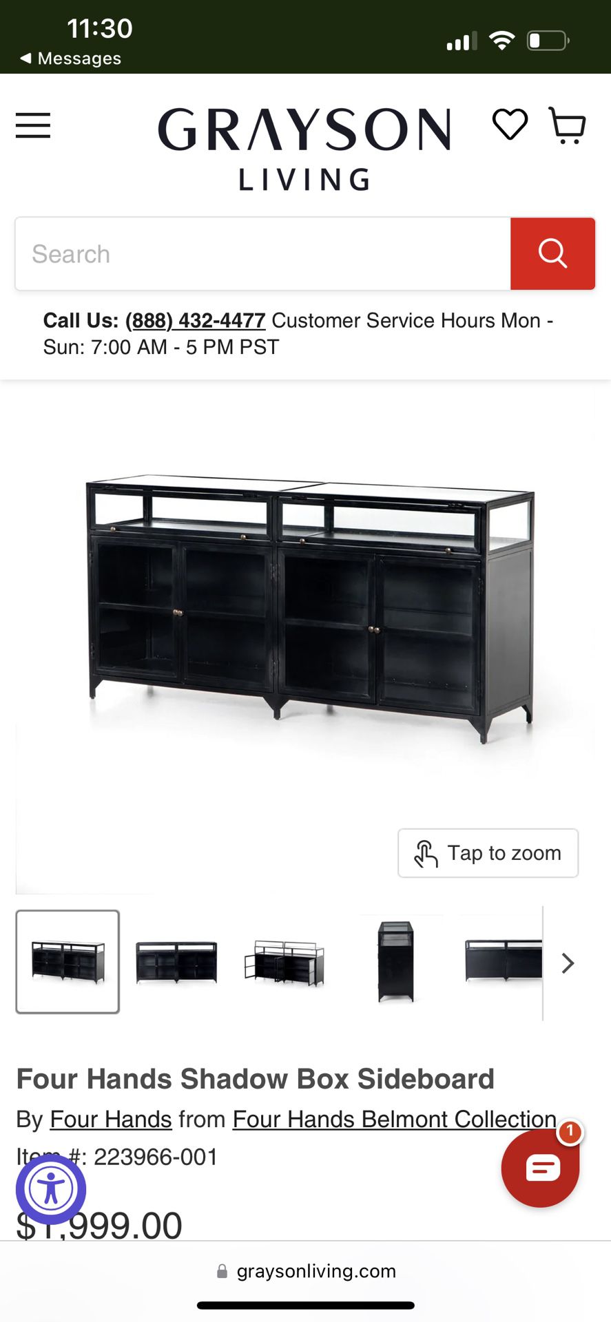 Four Hands Shadow Box/ Tv Stand 