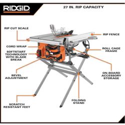 Ridgid portable table saw