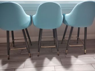 New teal leather stools