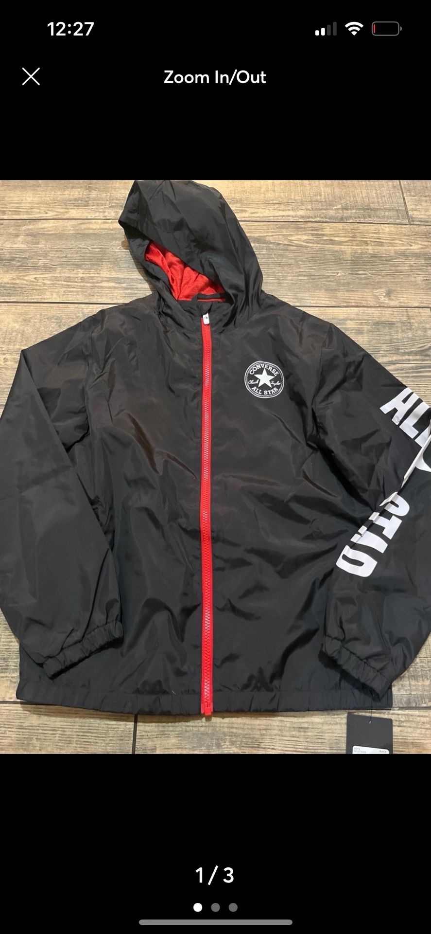 Converse boys windbreaker jacket size large 12/13 yrs