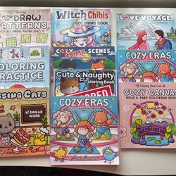 Bold and Easy 10 Adult Coloring Books Bundle Lot
