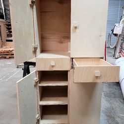 Shop Cabinet on Casters, Unfinished Wood