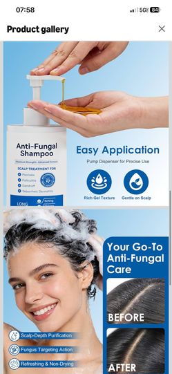 Antifungal Shampoo for Seborrheic Dermatitis, Folliculitis, Scalp Psoriasis, Sulfate & Paraben-Free, Anti-Dandruff Formula for Itching, Dryness, and S