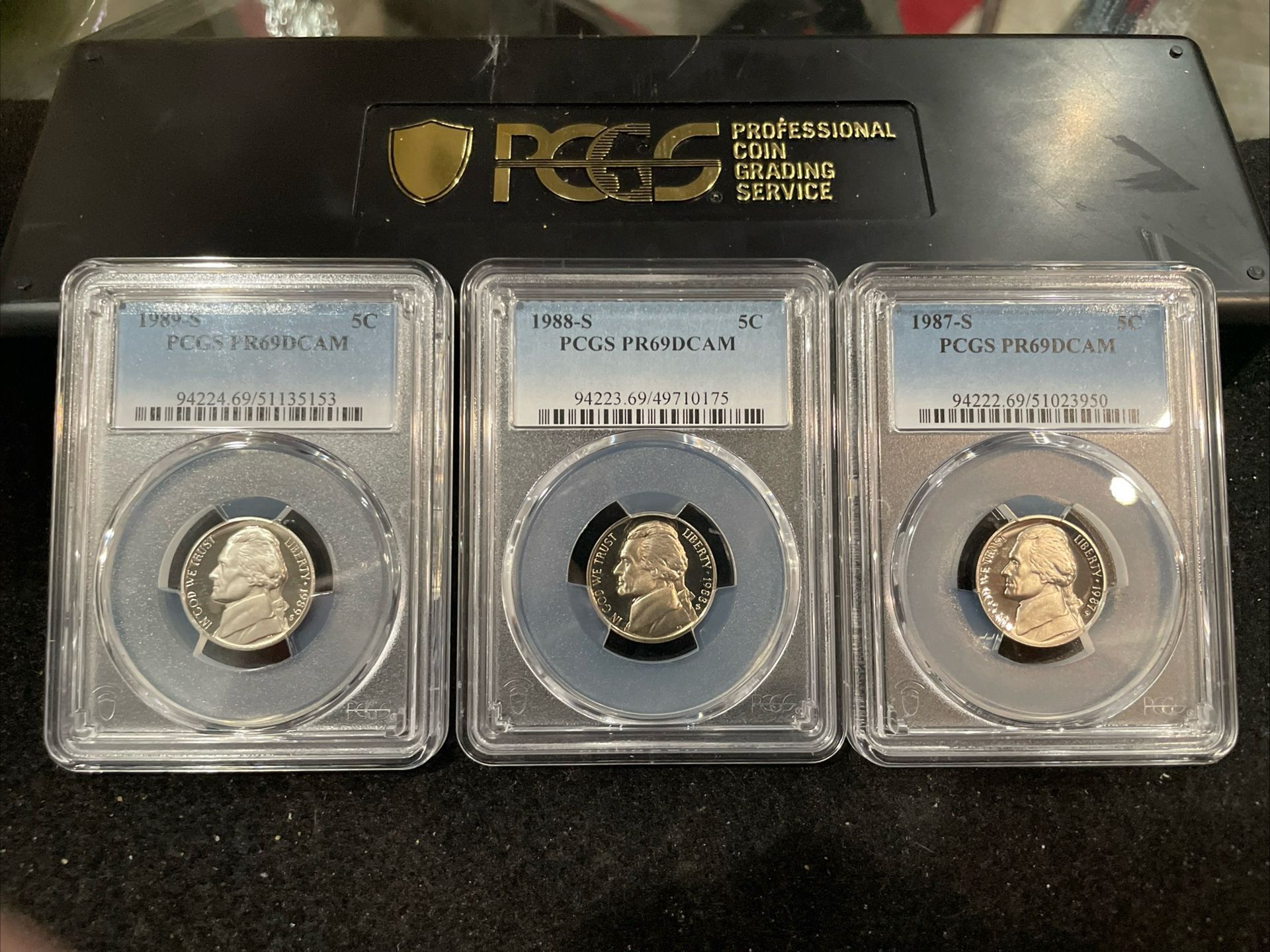 Lot If 3 Gem Proof Jefferson Nickels All Graded At PR69 1(contact info removed)