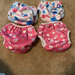 ALVABABY Swim Diapers 2pcs Baby & Toddler Snap One Size Reusable Adjustable 