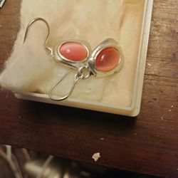 925 Sterling Rose Quartz Earrings 